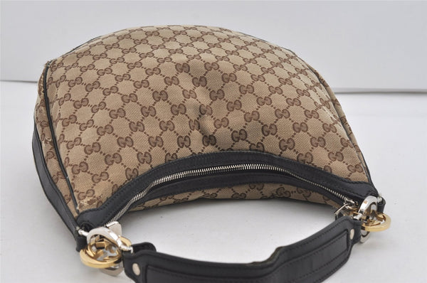 Authentic GUCCI Twins Shoulder Bag GG Canvas Leather 232962 Brown Junk 2492I