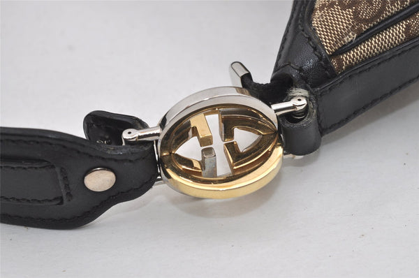 Authentic GUCCI Twins Shoulder Bag GG Canvas Leather 232962 Brown Junk 2492I