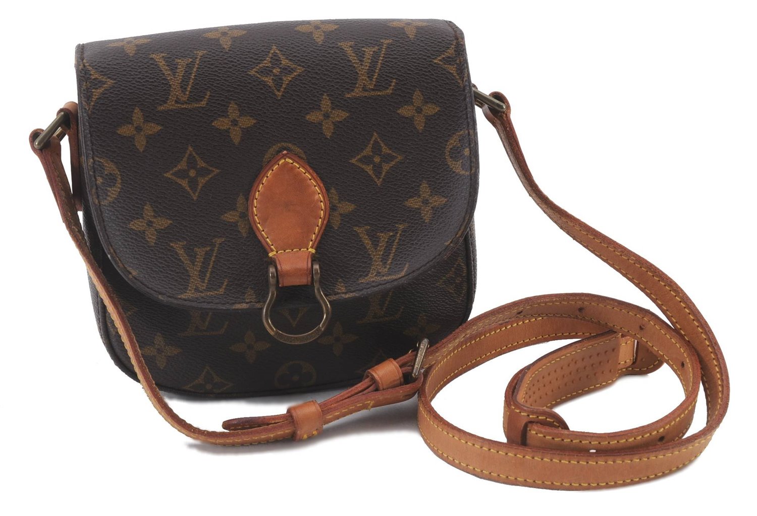 Auth Louis Vuitton Monogram Saint Cloud PM Shoulder Cross Bag M51244 LV 2493D