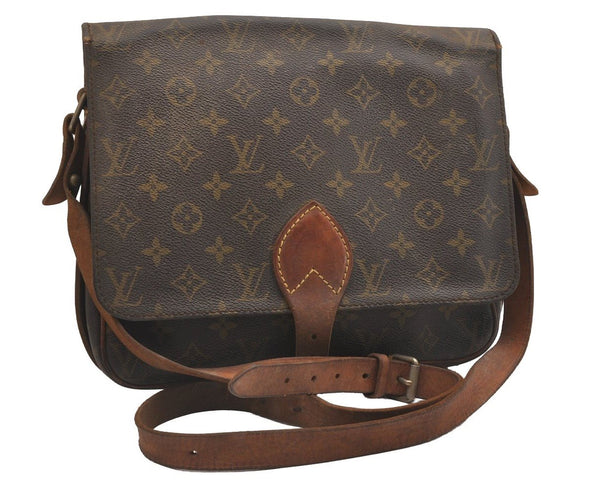 Authentic Louis Vuitton Monogram Cartouchiere GM Shoulder Bag Old Model 2493I