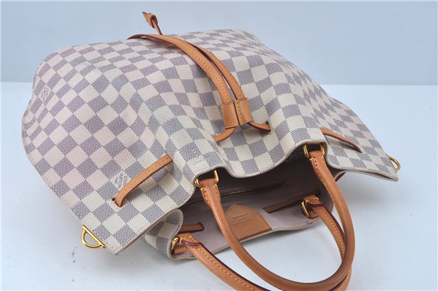 Authentic Louis Vuitton Damier Azur Galliera N41579 2Way Shoulder Hand Bag 2494B