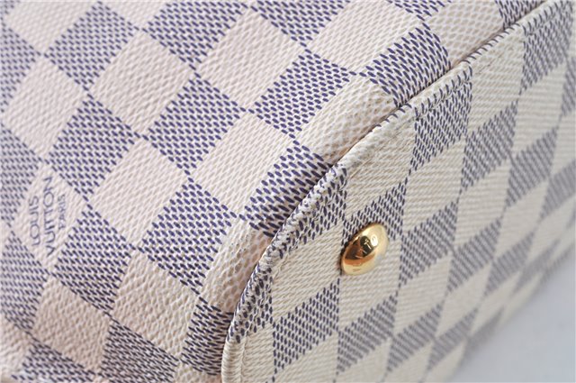 Authentic Louis Vuitton Damier Azur Galliera N41579 2Way Shoulder Hand Bag 2494B