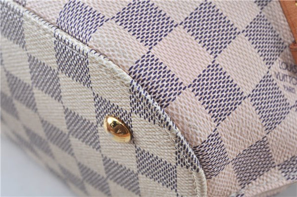 Authentic Louis Vuitton Damier Azur Galliera N41579 2Way Shoulder Hand Bag 2494B