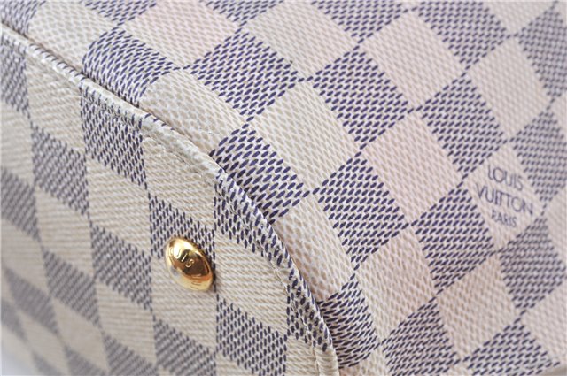 Authentic Louis Vuitton Damier Azur Galliera N41579 2Way Shoulder Hand Bag 2494B