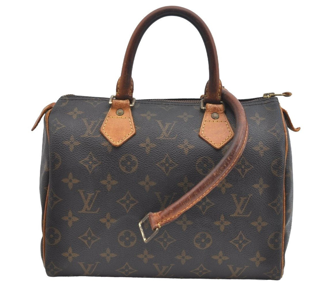 Authentic Louis Vuitton Monogram Speedy 25 Boston Hand Bag M41528 LV Junk 2498I