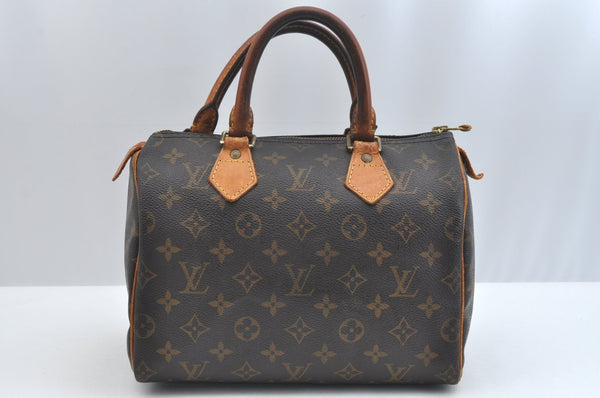 Authentic Louis Vuitton Monogram Speedy 25 Boston Hand Bag M41528 LV Junk 2498I