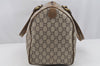 Authentic GUCCI Vintage GG Plus Hand Boston Bag GG PVC Leather Brown Junk 2500I