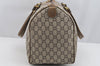 Authentic GUCCI Vintage GG Plus Hand Boston Bag GG PVC Leather Brown Junk 2500I