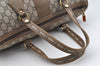 Authentic GUCCI Vintage GG Plus Hand Boston Bag GG PVC Leather Brown Junk 2500I
