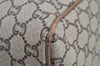 Authentic GUCCI Vintage GG Plus Hand Boston Bag GG PVC Leather Brown Junk 2500I