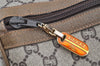 Authentic GUCCI Vintage GG Plus Hand Boston Bag GG PVC Leather Brown Junk 2500I