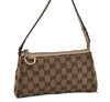 Authentic GUCCI Abbey Shoulder Hand Bag GG Canvas Leather 145750 Brown 2501I