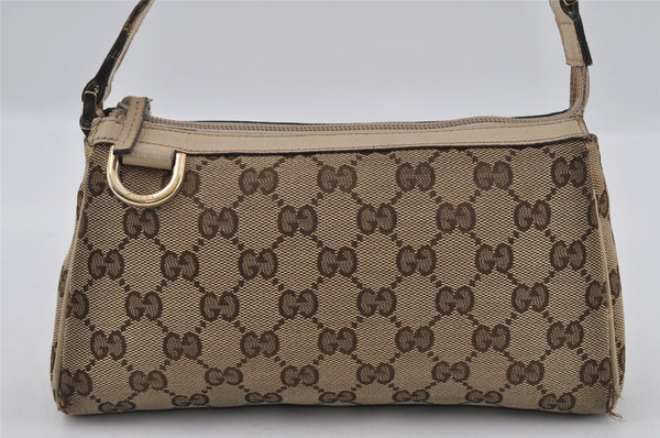 Authentic GUCCI Abbey Shoulder Hand Bag GG Canvas Leather 145750 Brown 2501I
