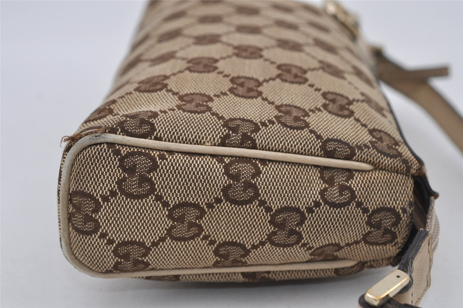 Authentic GUCCI Abbey Shoulder Hand Bag GG Canvas Leather 145750 Brown 2501I