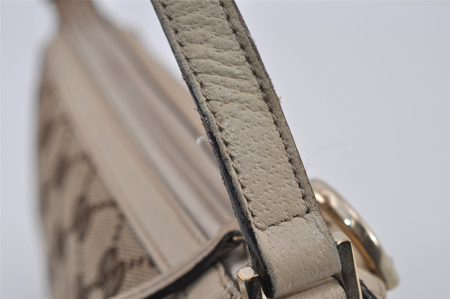 Authentic GUCCI Abbey Shoulder Hand Bag GG Canvas Leather 145750 Brown 2501I