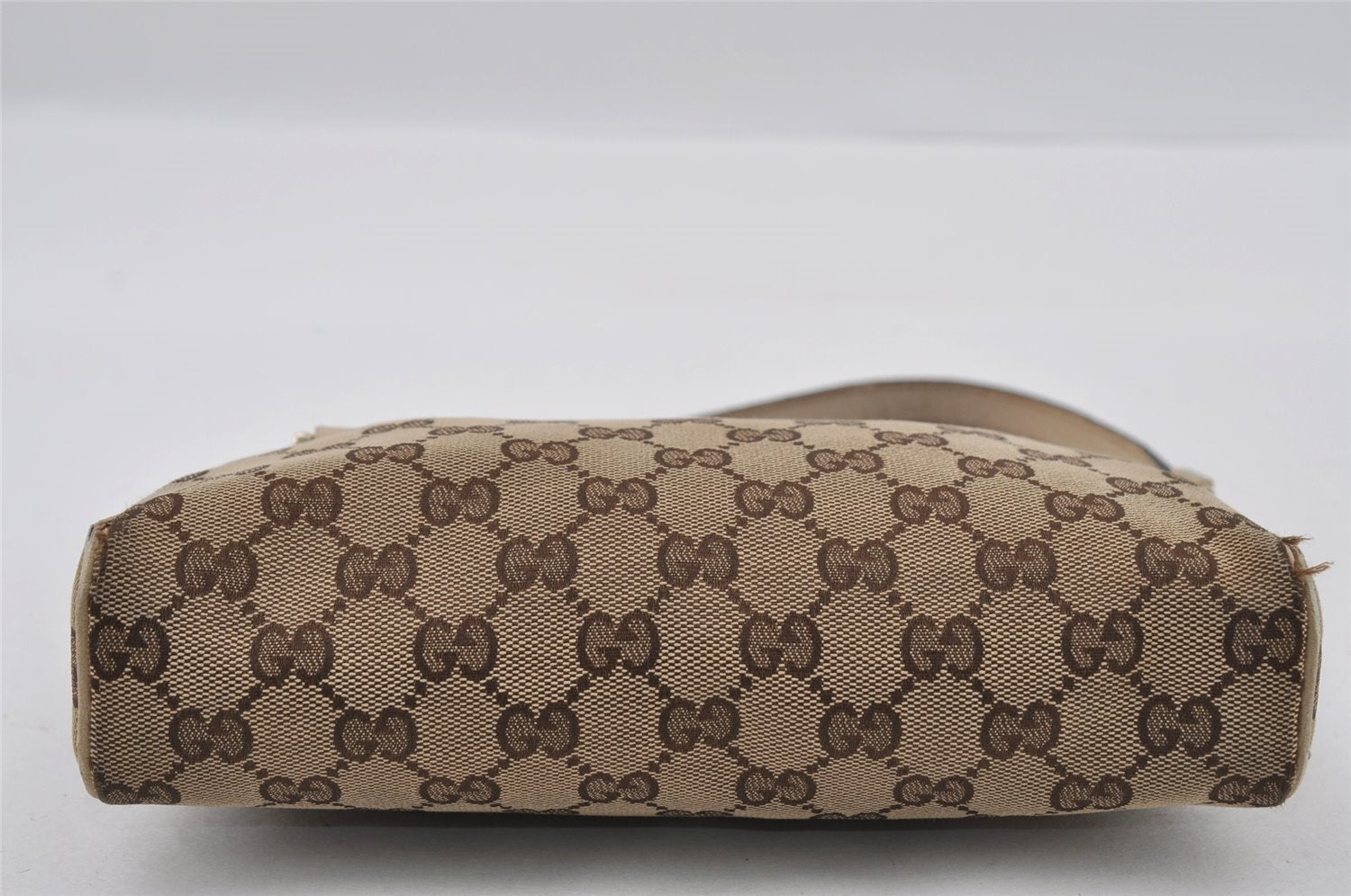 Authentic GUCCI Abbey Shoulder Hand Bag GG Canvas Leather 145750 Brown 2501I