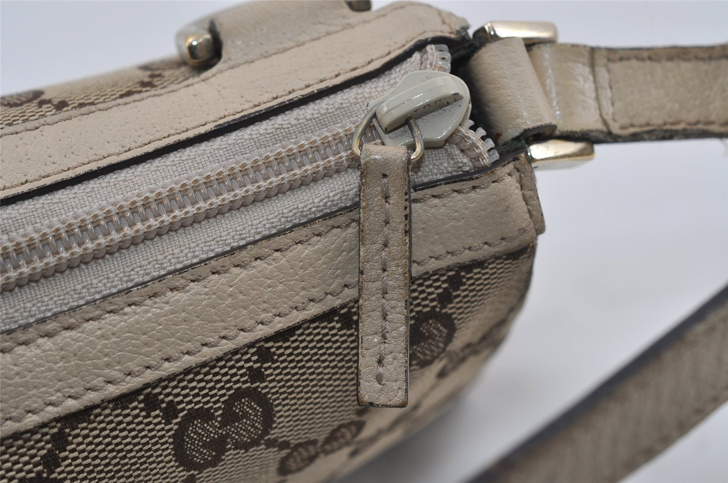 Authentic GUCCI Abbey Shoulder Hand Bag GG Canvas Leather 145750 Brown 2501I