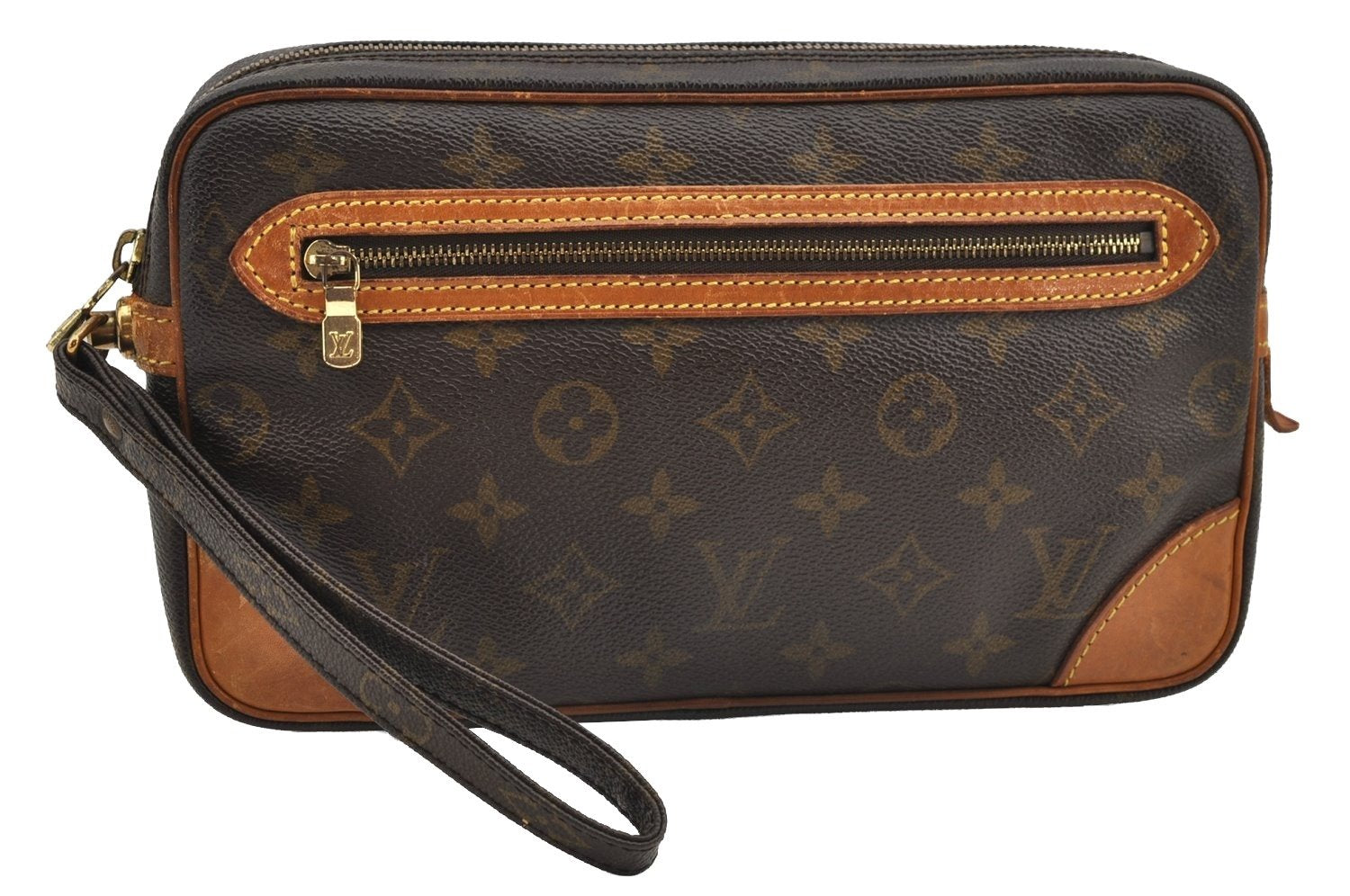 Authentic Louis Vuitton Monogram Marly Dragonne GM M51825 Clutch Hand Bag 2503I