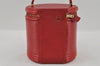 Authentic Louis Vuitton Epi Cannes Red Cosmetic Hand Bag Purse M48037 LV 2504I