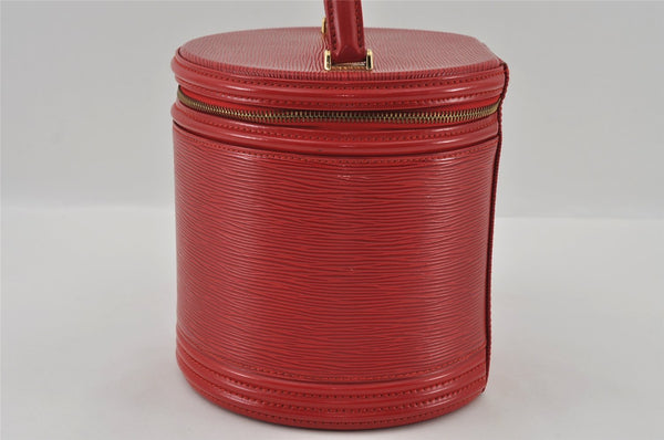 Authentic Louis Vuitton Epi Cannes Red Cosmetic Hand Bag Purse M48037 LV 2504I