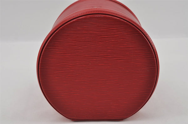Authentic Louis Vuitton Epi Cannes Red Cosmetic Hand Bag Purse M48037 LV 2504I