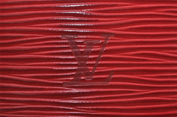 Authentic Louis Vuitton Epi Cannes Red Cosmetic Hand Bag Purse M48037 LV 2504I