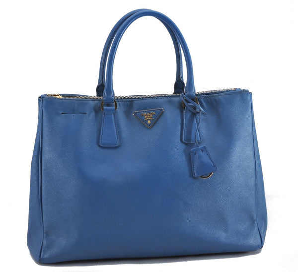 Authentic PRADA Vintage Saffiano Leather Hand Bag Blue 2505F