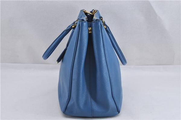 Authentic PRADA Vintage Saffiano Leather Hand Bag Blue 2505F