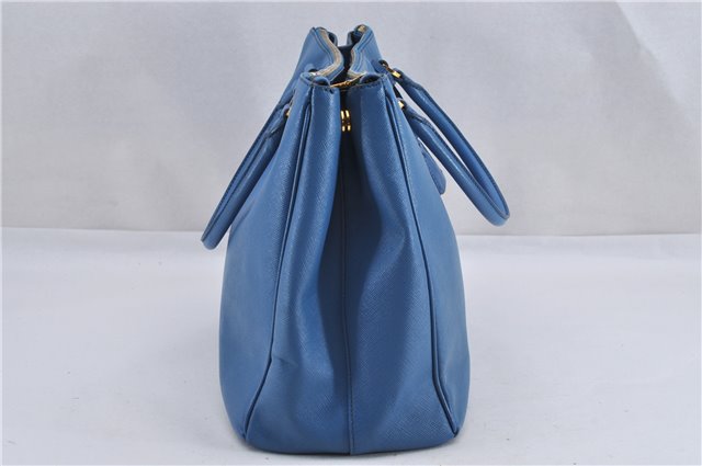 Authentic PRADA Vintage Saffiano Leather Hand Bag Blue 2505F