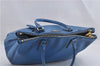 Authentic PRADA Vintage Saffiano Leather Hand Bag Blue 2505F