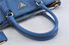 Authentic PRADA Vintage Saffiano Leather Hand Bag Blue 2505F