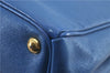 Authentic PRADA Vintage Saffiano Leather Hand Bag Blue 2505F