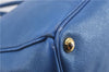 Authentic PRADA Vintage Saffiano Leather Hand Bag Blue 2505F