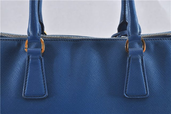 Authentic PRADA Vintage Saffiano Leather Hand Bag Blue 2505F