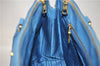 Authentic PRADA Vintage Saffiano Leather Hand Bag Blue 2505F