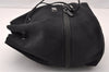 Authentic GUCCI Drawstring Hand Bag Purse Canvas Leather 0391053 Black 2505I