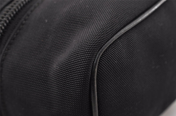 Authentic GUCCI Drawstring Hand Bag Purse Canvas Leather 0391053 Black 2505I