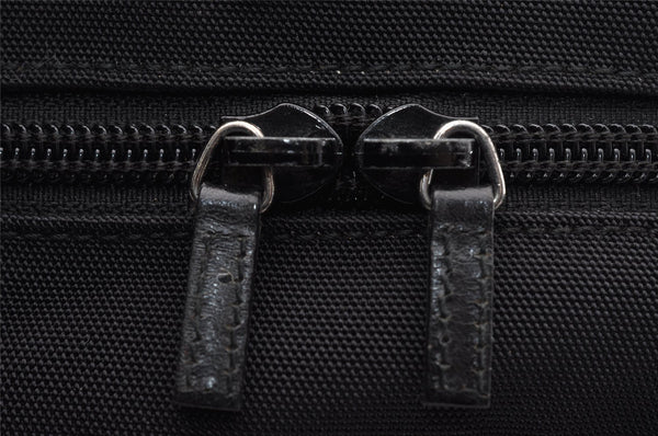 Authentic GUCCI Drawstring Hand Bag Purse Canvas Leather 0391053 Black 2505I