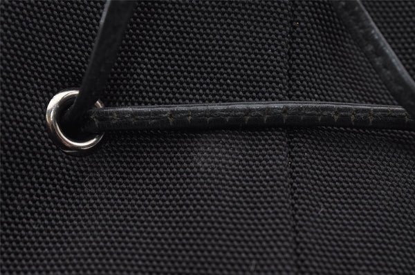 Authentic GUCCI Drawstring Hand Bag Purse Canvas Leather 0391053 Black 2505I