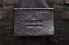 Authentic GUCCI Drawstring Hand Bag Purse Canvas Leather 0391053 Black 2505I