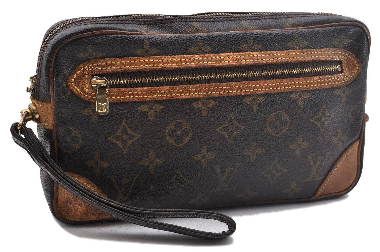 Auth Louis Vuitton Monogram Marly Dragonne GM Clutch Hand Bag M51825 Junk 2507D