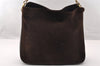 Authentic GUCCI Bamboo 2Way Shoulder Hand Bag Purse Suede Leather Brown 2508I