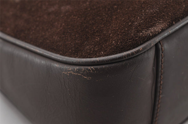 Authentic GUCCI Bamboo 2Way Shoulder Hand Bag Purse Suede Leather Brown 2508I