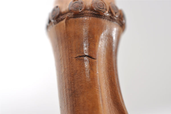 Authentic GUCCI Bamboo 2Way Shoulder Hand Bag Purse Suede Leather Brown 2508I