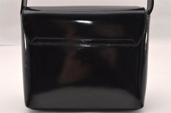 Authentic GUCCI Vintage Shoulder Hand Bag Purse Enamel Black Junk 2509I