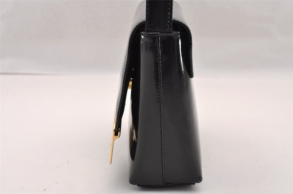 Authentic GUCCI Vintage Shoulder Hand Bag Purse Enamel Black Junk 2509I