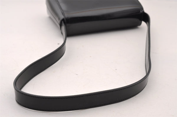 Authentic GUCCI Vintage Shoulder Hand Bag Purse Enamel Black Junk 2509I