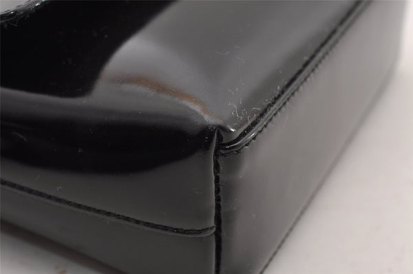 Authentic GUCCI Vintage Shoulder Hand Bag Purse Enamel Black Junk 2509I