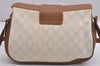Authentic GUCCI Shoulder Cross Body Bag Purse GG PVC Leather White Junk 2510I