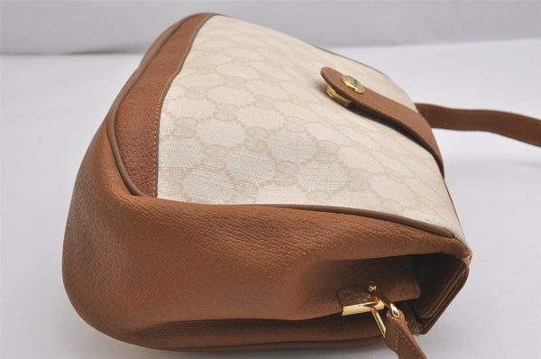 Authentic GUCCI Shoulder Cross Body Bag Purse GG PVC Leather White Junk 2510I